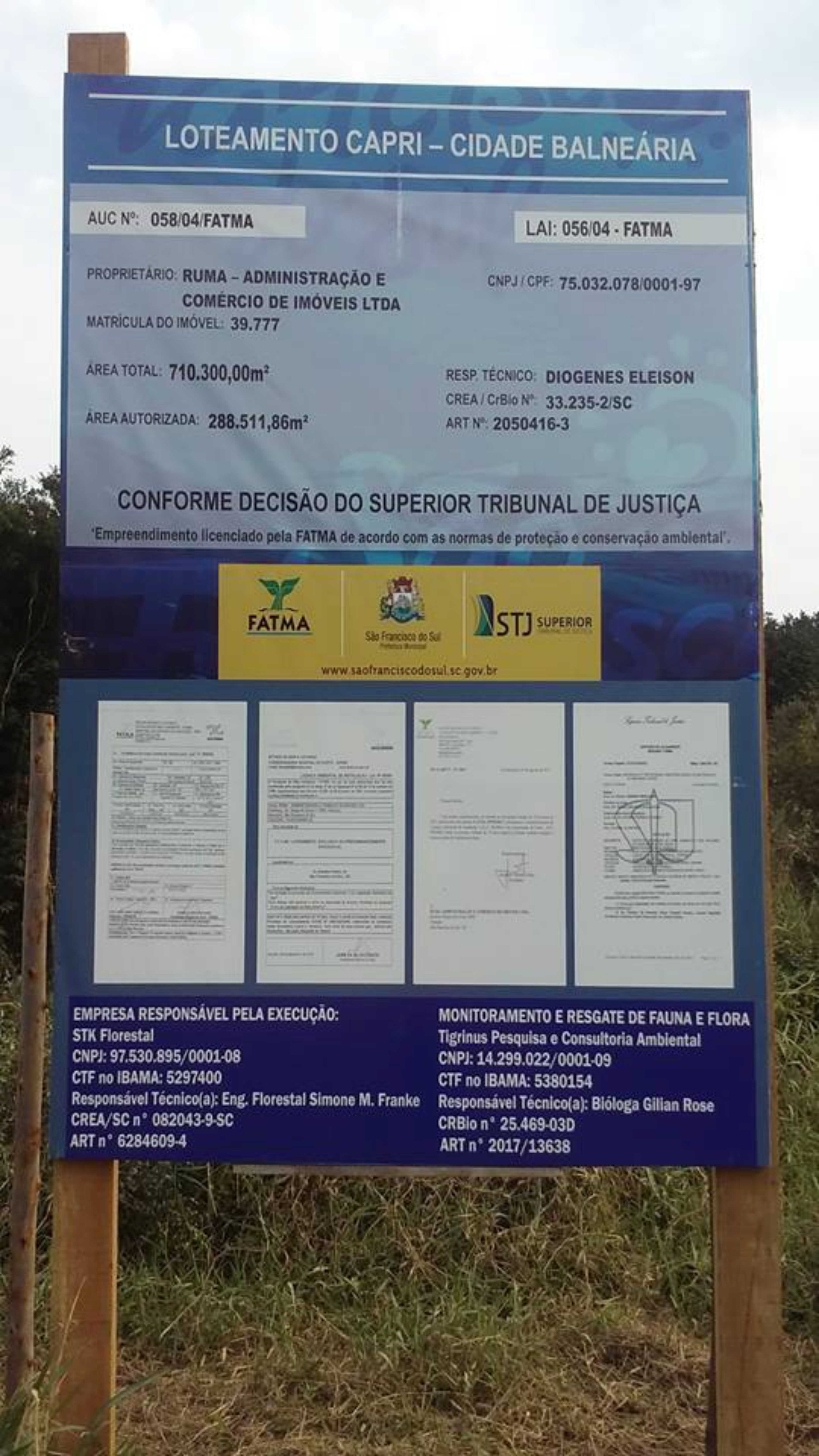 LOTEAMENTO CAPRI SÃO CHICO SC LOTEAMENTO CAPRI SÃO CHICO SC